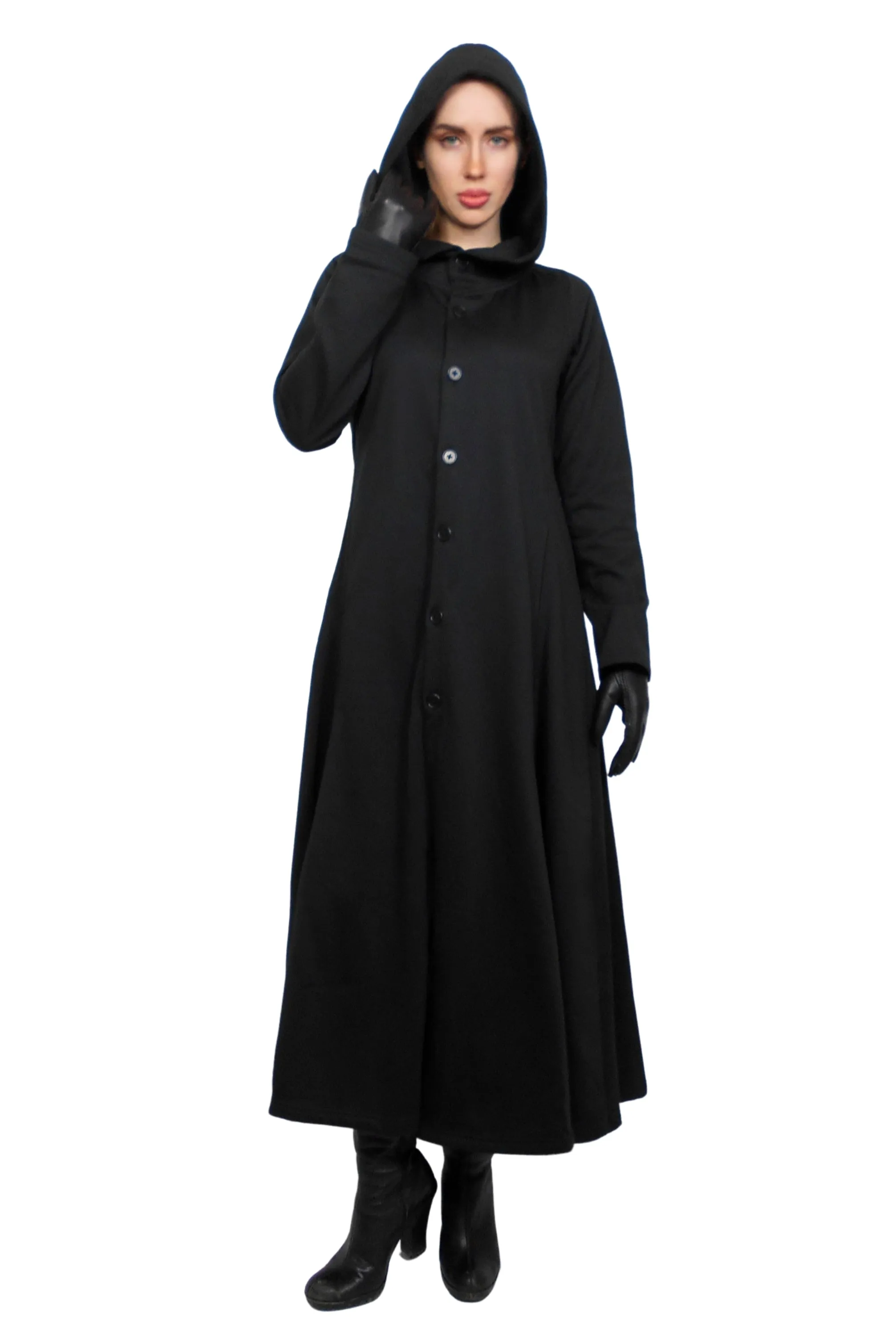 Druid Coat Convertible Collar Style