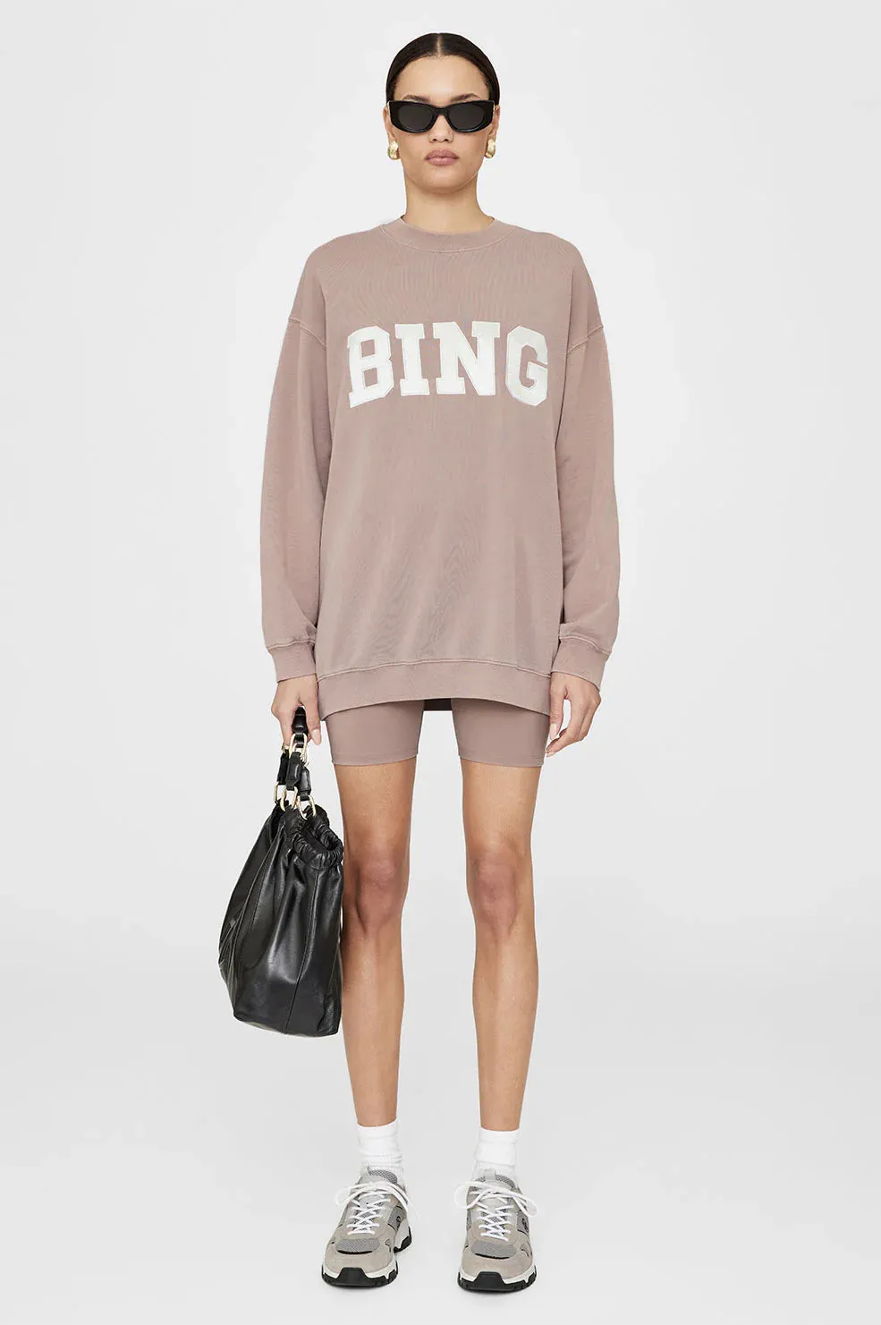 Anine Bing Tyler Sweatshirt Satin Bing Minimal Shrinkage Under Cover
