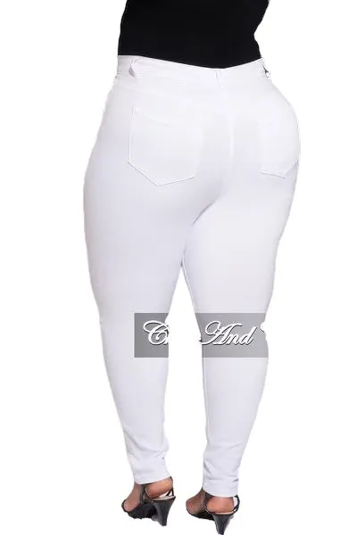 Chilly Weather Final Sale Plus Size Jeans in White