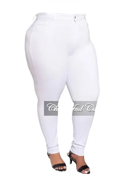 Final Sale Plus Size Jeans in White No Ride Up