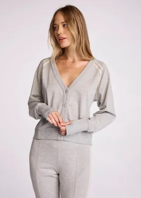 Sundays Poppy Grey Cardigan ContrastPlacket