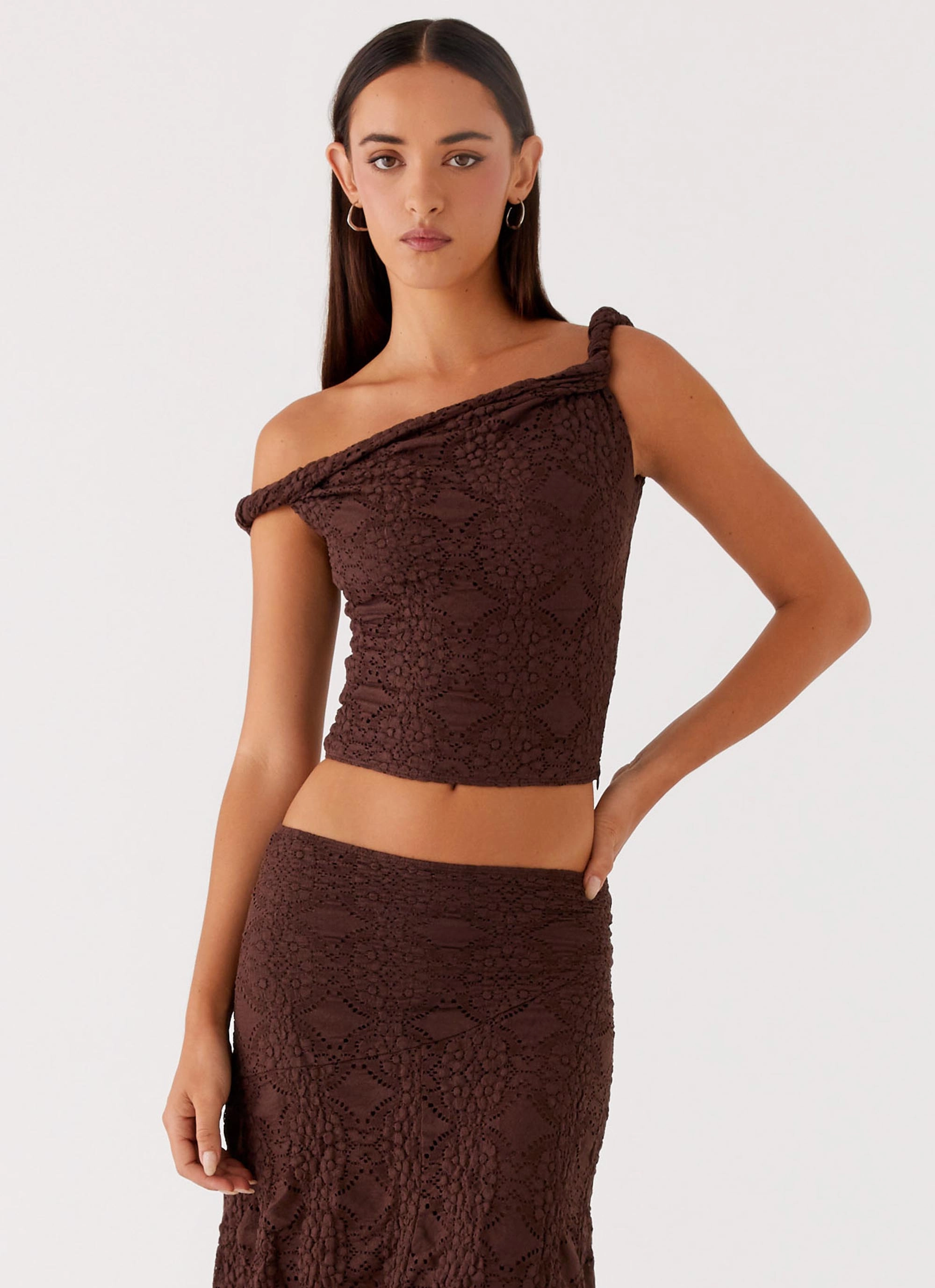 Wicking Inner Lining Diamond Sky Top - Chocolate