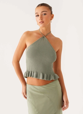 Brushed Interior Idola Knit Top - Sage