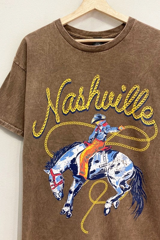 Comfortable Style AbrasionResistantFabric Nashville Cowboy Tee S-XL