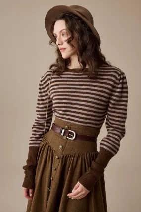 TwoToneEffect FrictionFreeNeckline Oxford 13|100% wool classic striped pullover jumper