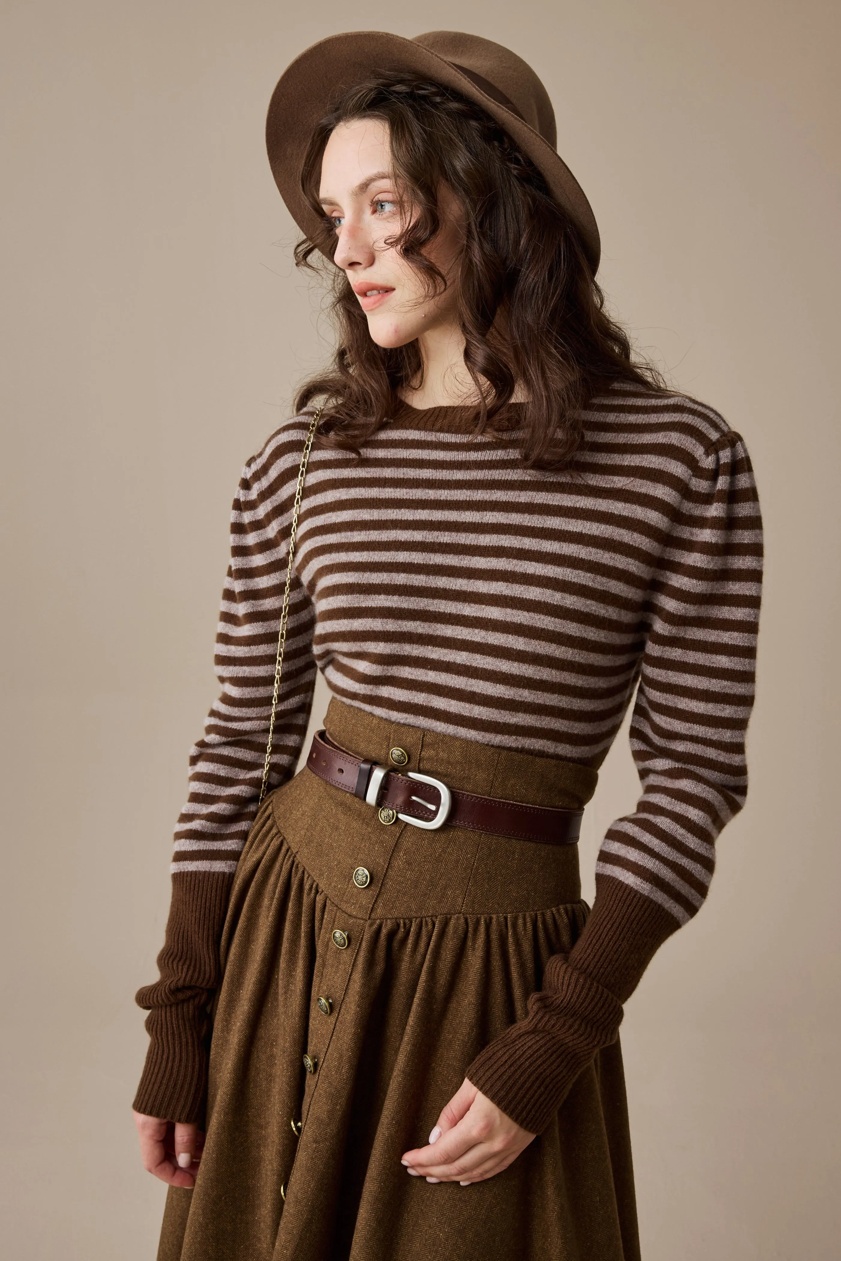 TwoToneEffect FrictionFreeNeckline Oxford 13|100% wool classic striped pullover jumper