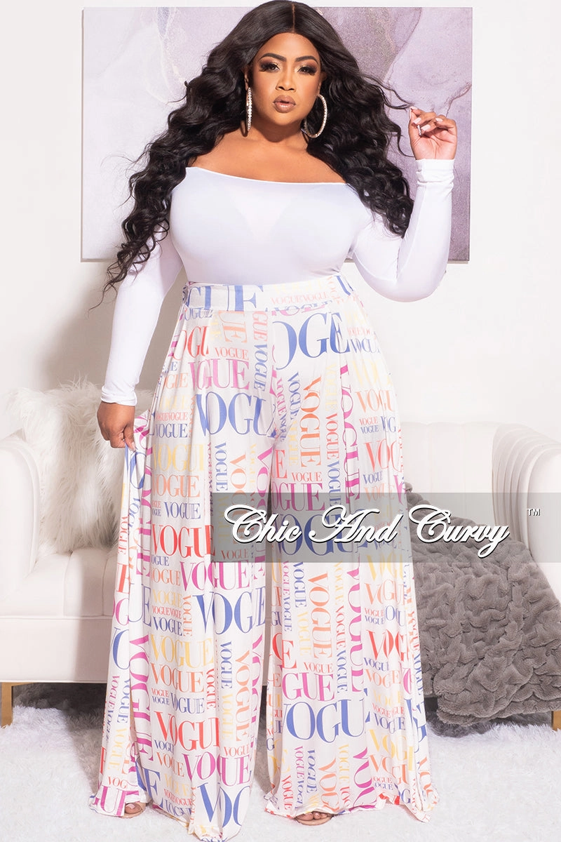 No Gap Waist Durable Stitching Final Sale Plus Size Vogue Pants in Multi Color Print (Pants Only)