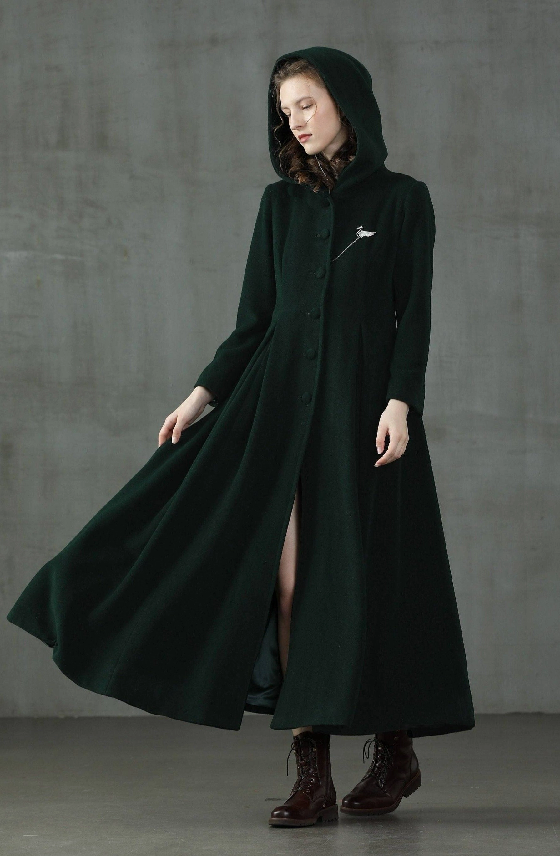 My Fair Lady 26 | Hooded Wool Coat Biodegradable Fiber Layered Texture