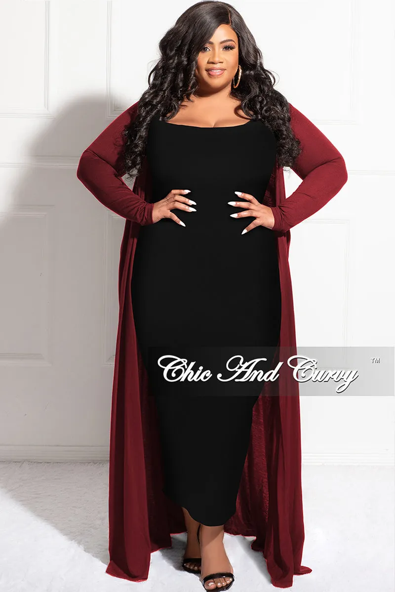 Final Sale Plus Size Duster in Burgundy Workwear