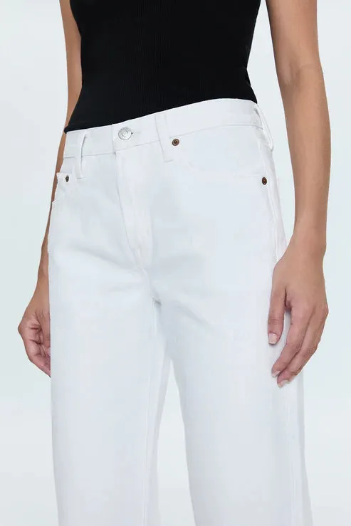 Plain Favorite Outdoor Casual Pistola Lexi Mid Rise Bowed Jean Luxe White Vintage