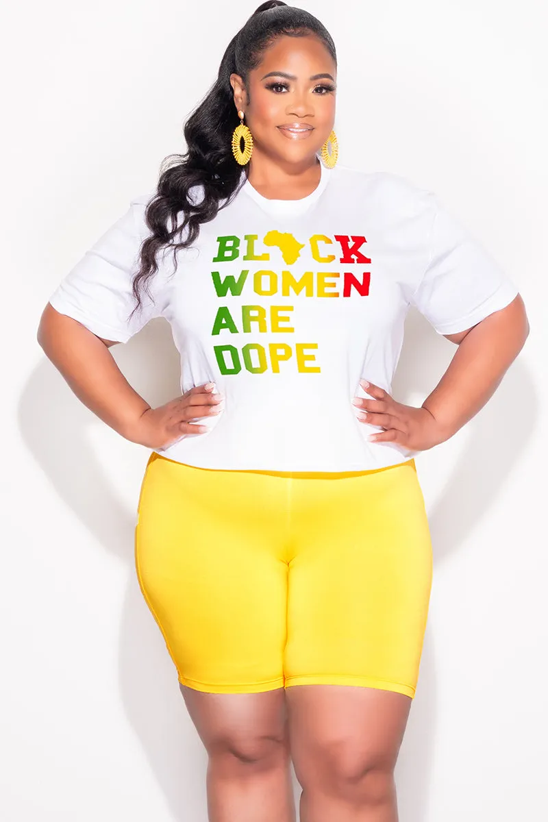 Breathable Wearable ReinforcedKnees Final Sale Plus Size Fitted Cropped Cut White - Black Women Are Dope  T-Shirt