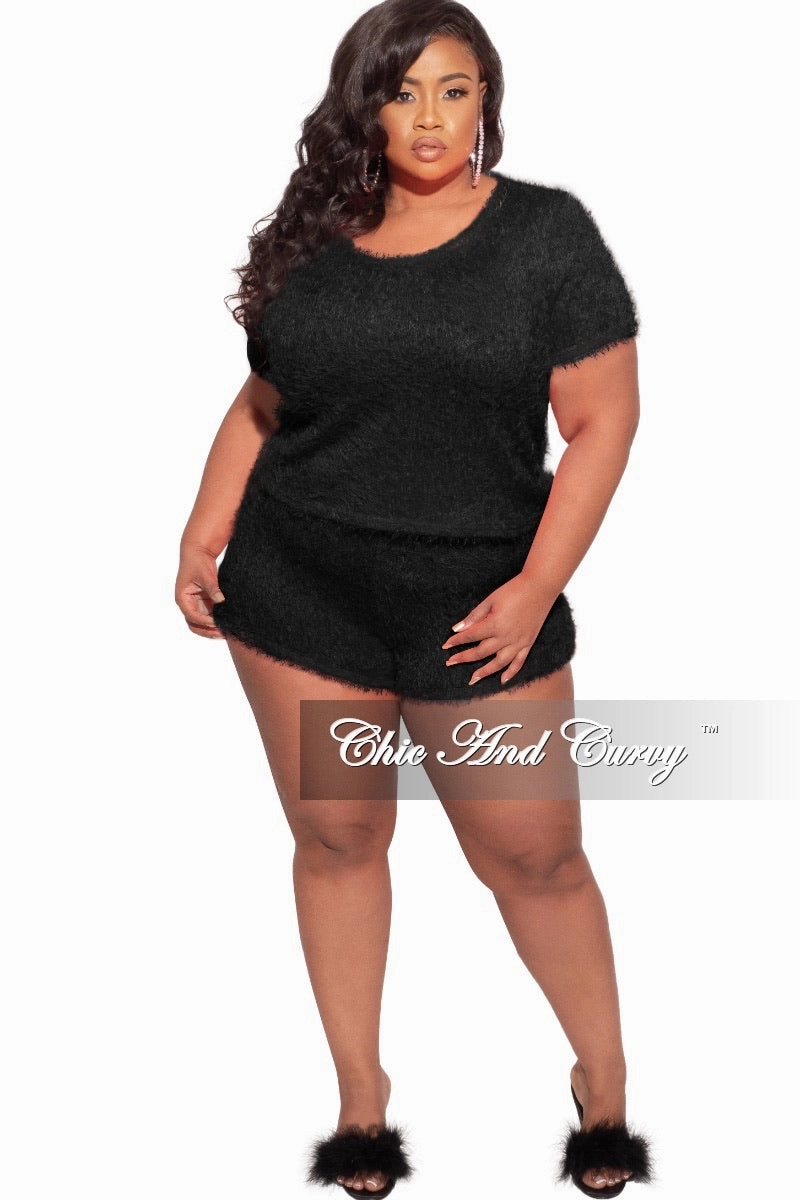 Chill Comfort Wear Final Sale Plus Size Lounge Set /Sleepwear in Black