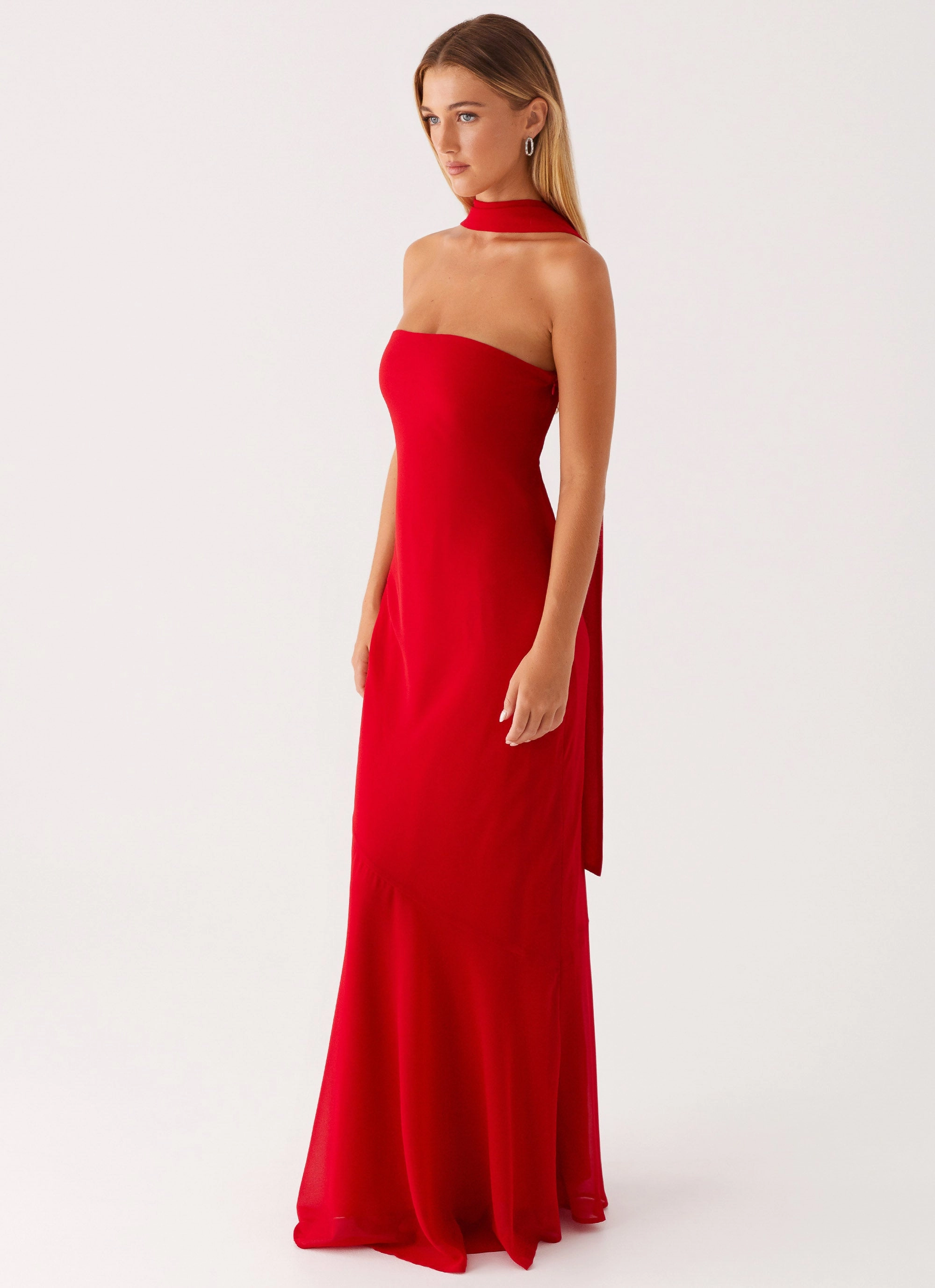 Easy Layer Under The Pagoda Maxi Dress - Red Minimalist Layering
