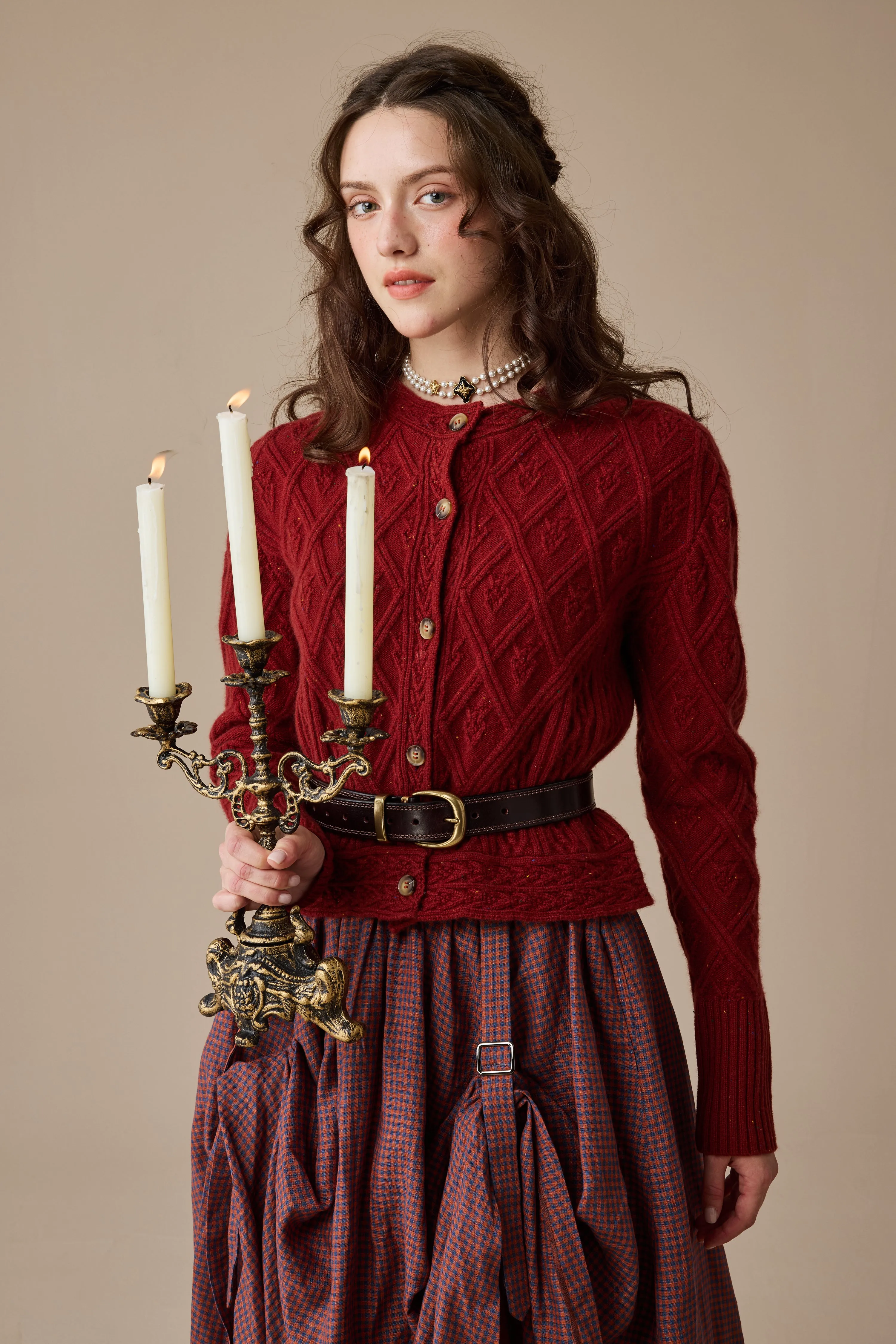 TurtleneckDesign Flurry 17 | 100% Wool Sculptured Knitwear Cardigan