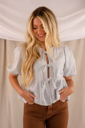 Stretch Fit Engineering Just My Type Blouse-Stripe