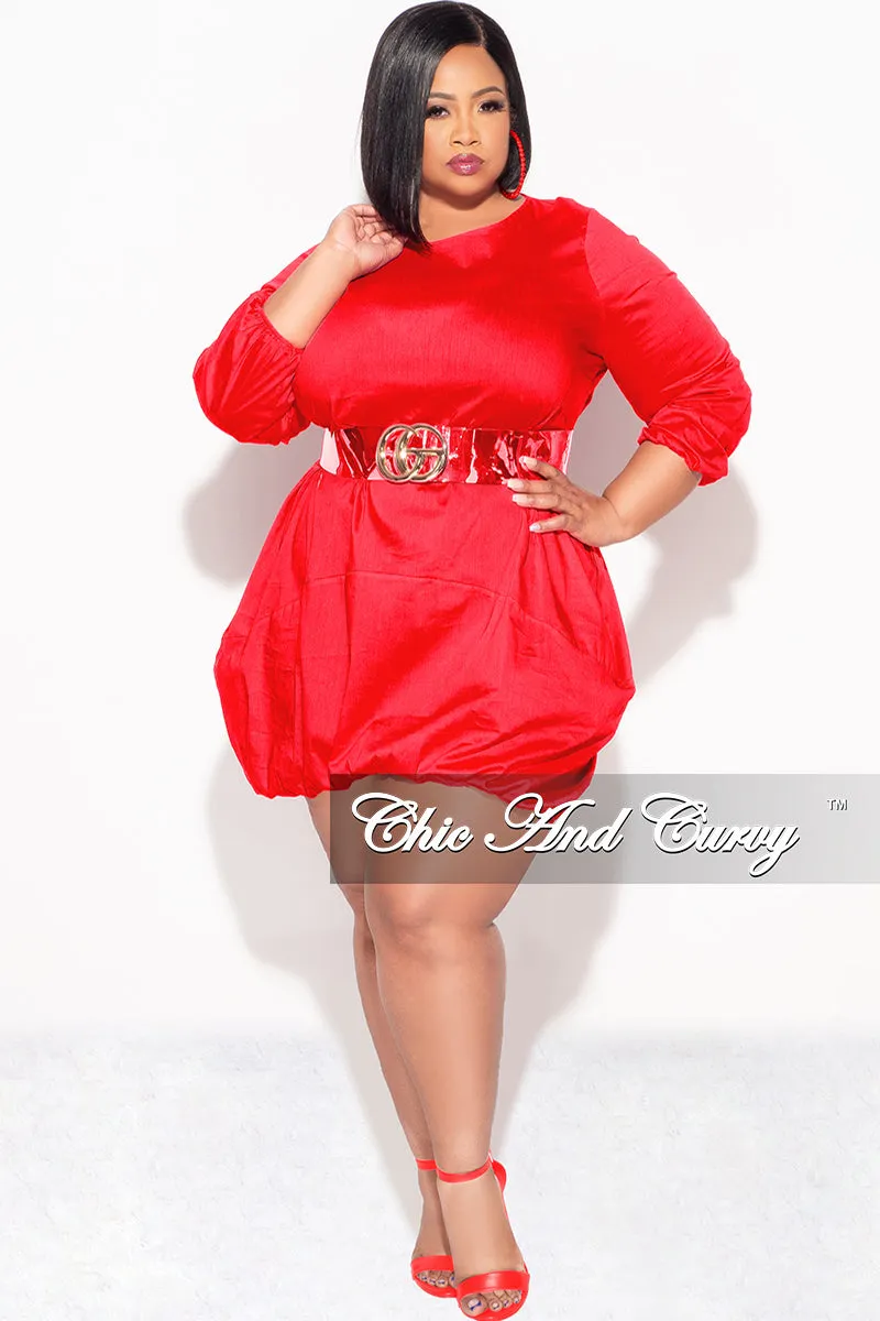 Outdoor Use Final Sale Plus Size Bubble Poplin Dress in Red