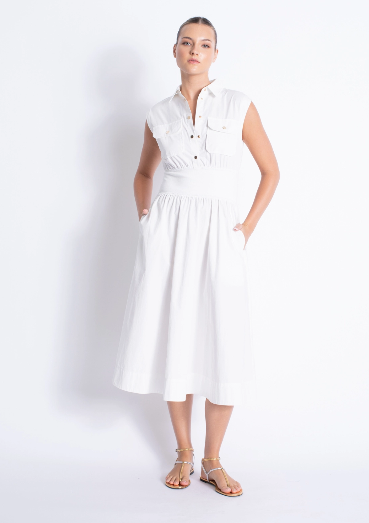 Leg-Lengthening Eden Solid Dress