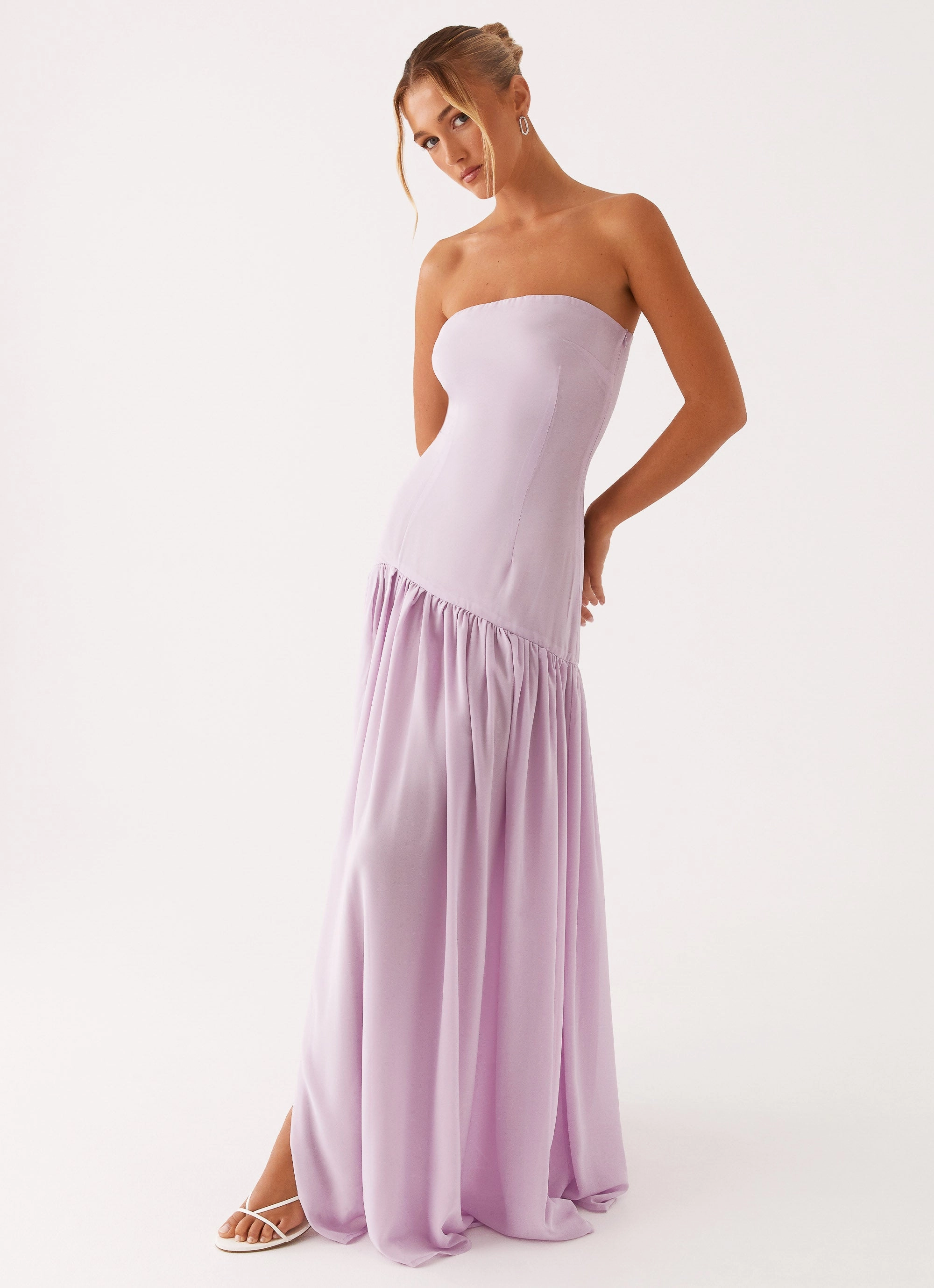 Eden Strapless Maxi Dress - Lilac Polished Mood