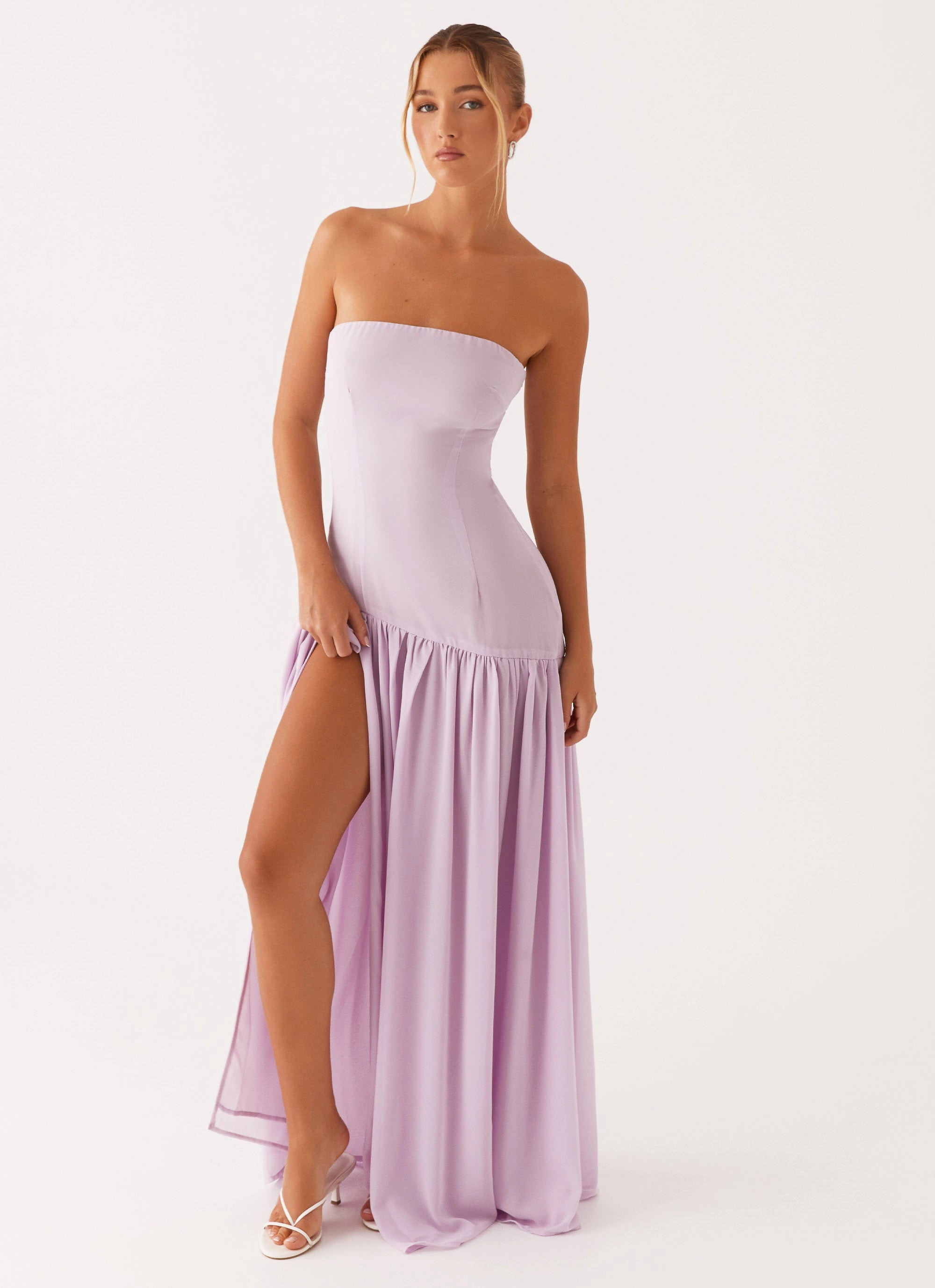 Eden Strapless Maxi Dress - Lilac Bright Accent
