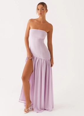 Eden Strapless Maxi Dress - Lilac Bright Accent