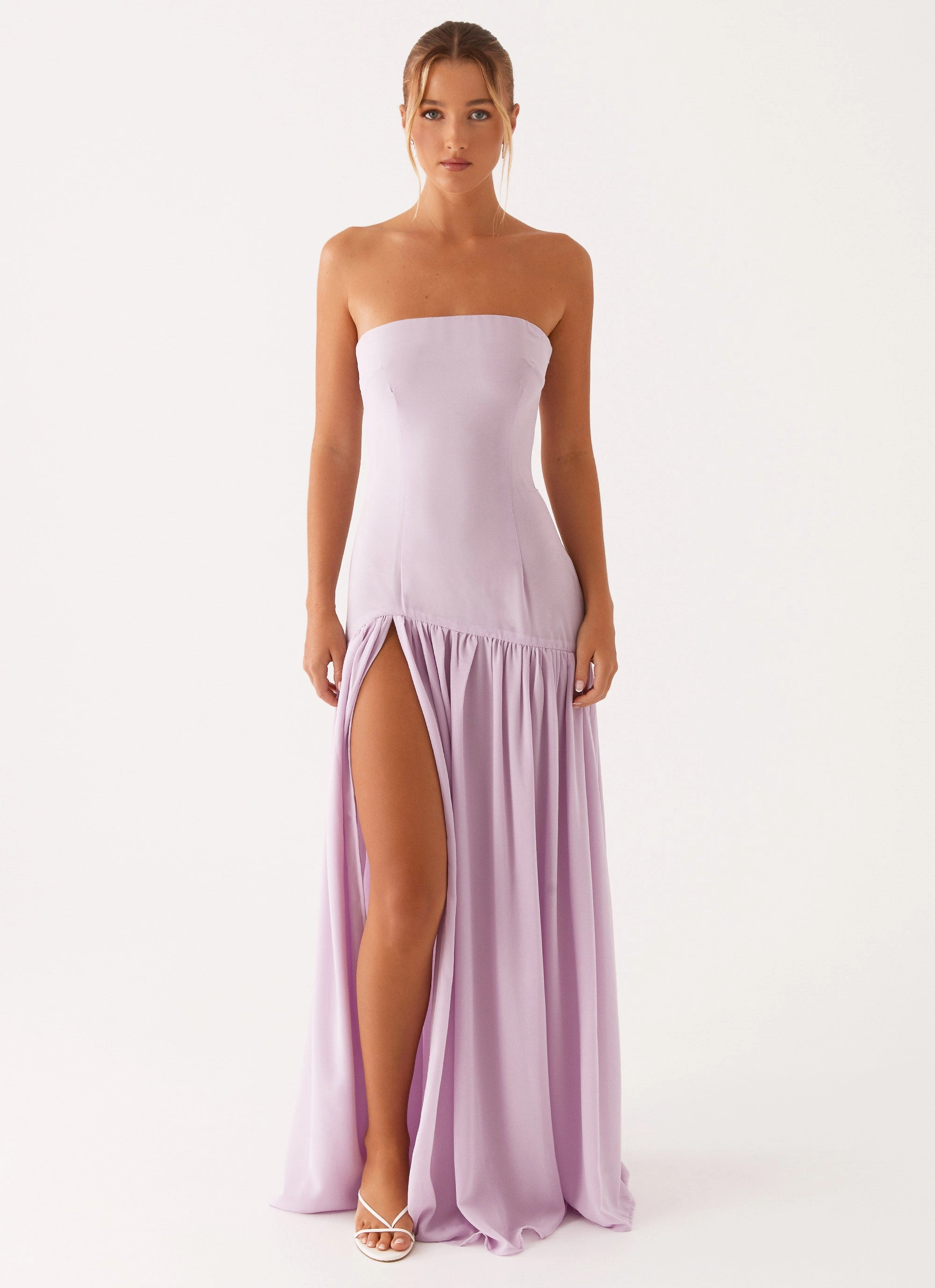 Comfortable casual dress Workwear Eden Strapless Maxi Dress - Lilac