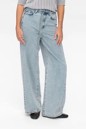 NUBROOKLYN JEANS - Light Blue Bleach Picnic Style Textured