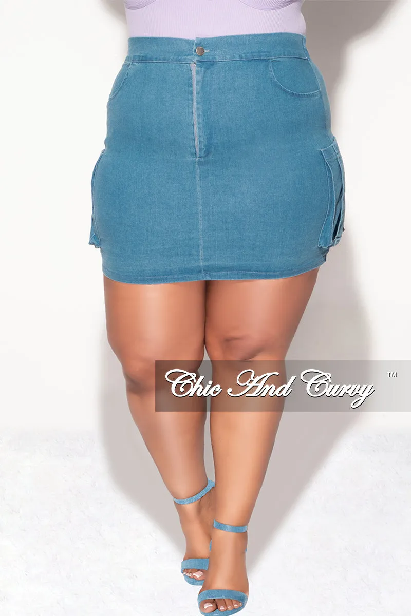 Durable Seam Construction Final Sale Plus Size Denim Skirt
