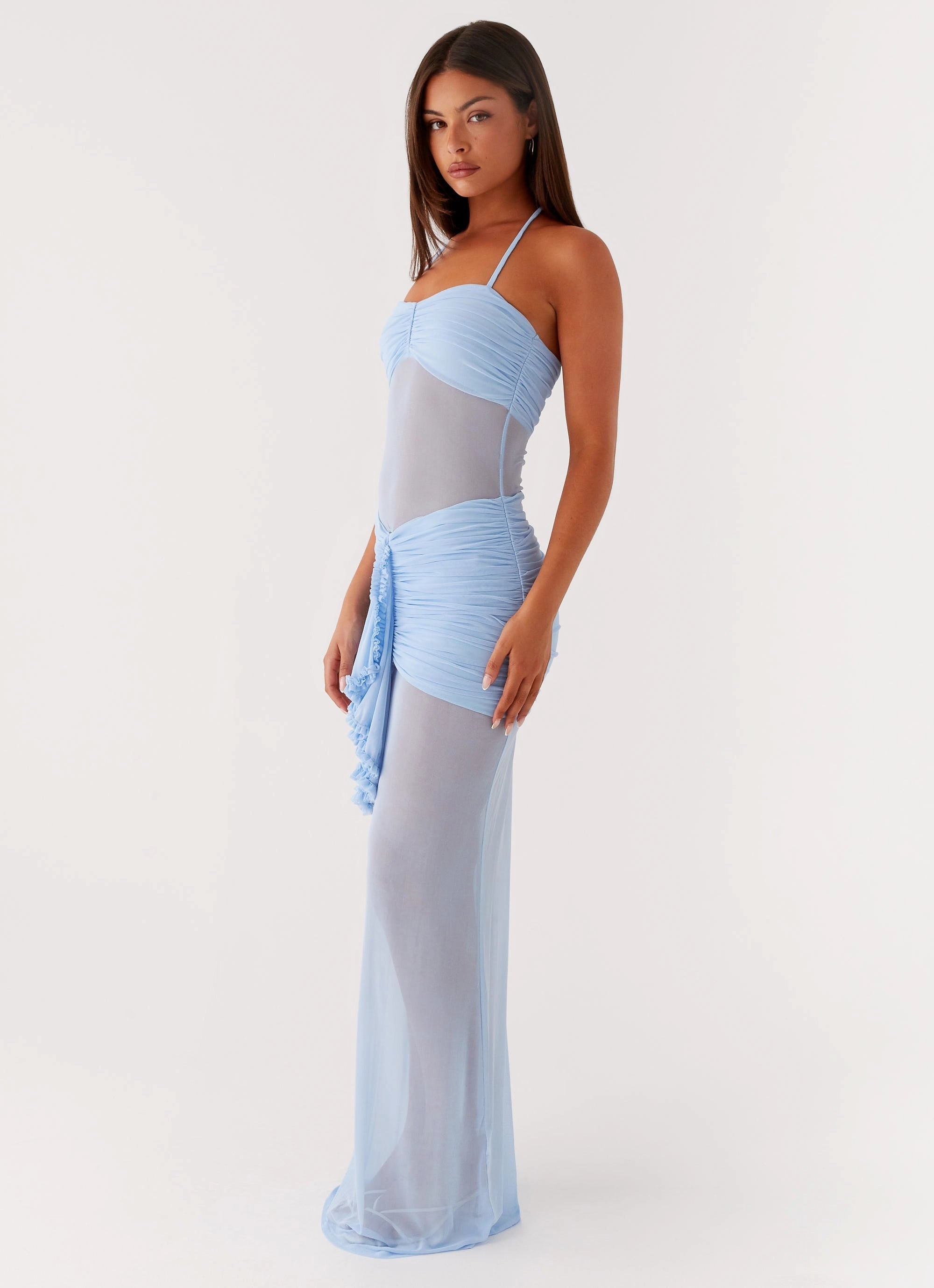 Weekend Ready Lily Halter Maxi Dress - Blue