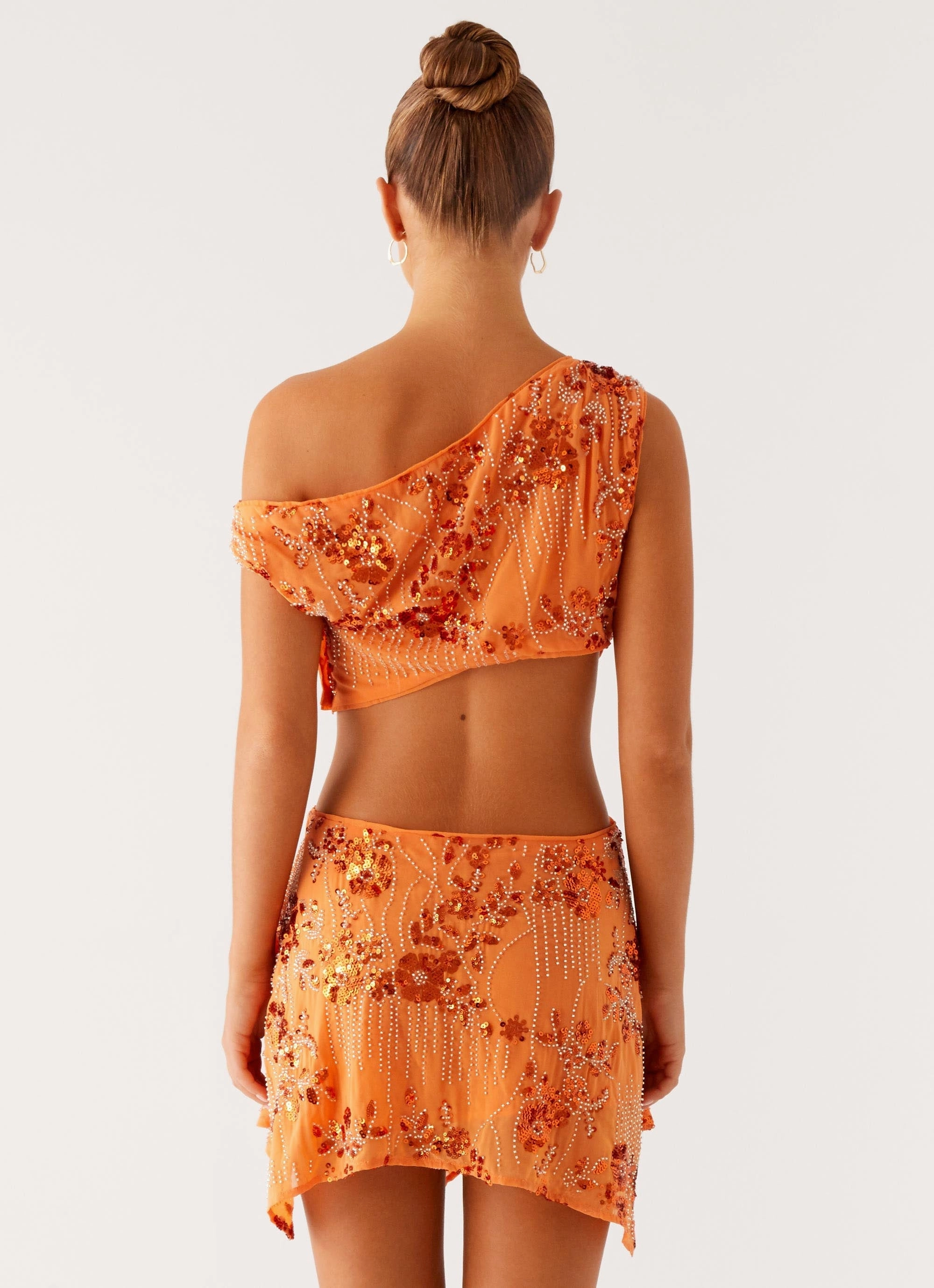 Aletta Sequin Mini Dress - Orange Easy Vibe
