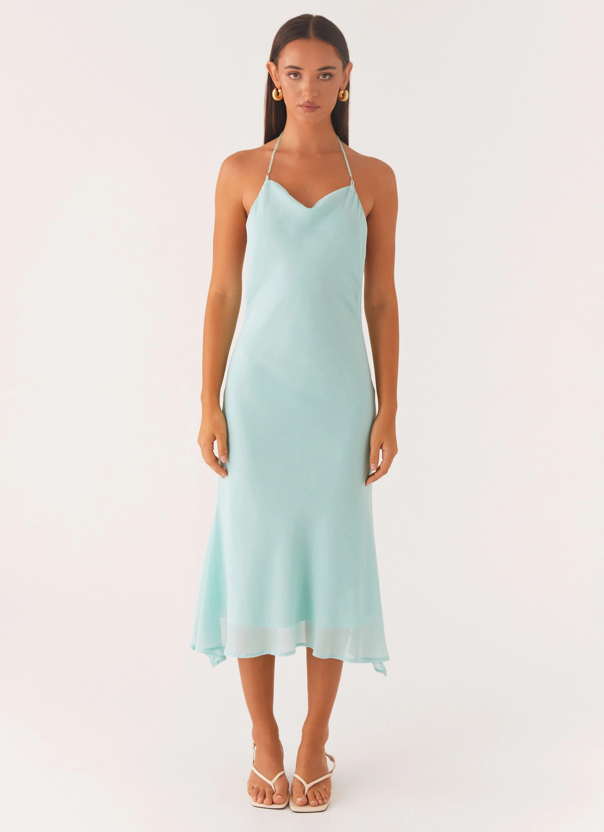Cozy Design Deep Dive Midi Dress - Pale Blue