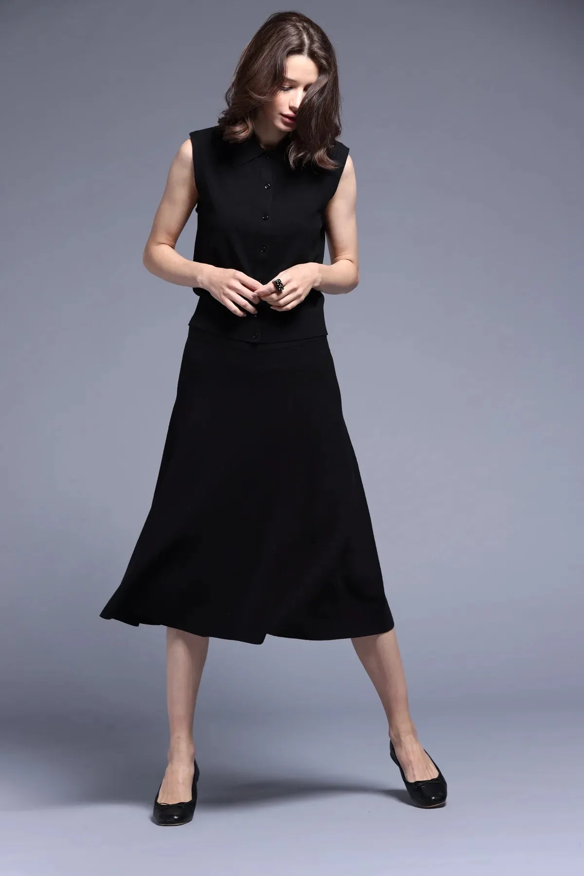 Minnie Rose Fit & Flare Skirt Elastic waist