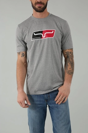 Kimes Ranch Mens Alta Tech Tee Grey Heather Polyester Blend S/S T-Shirt Non Iron Finish