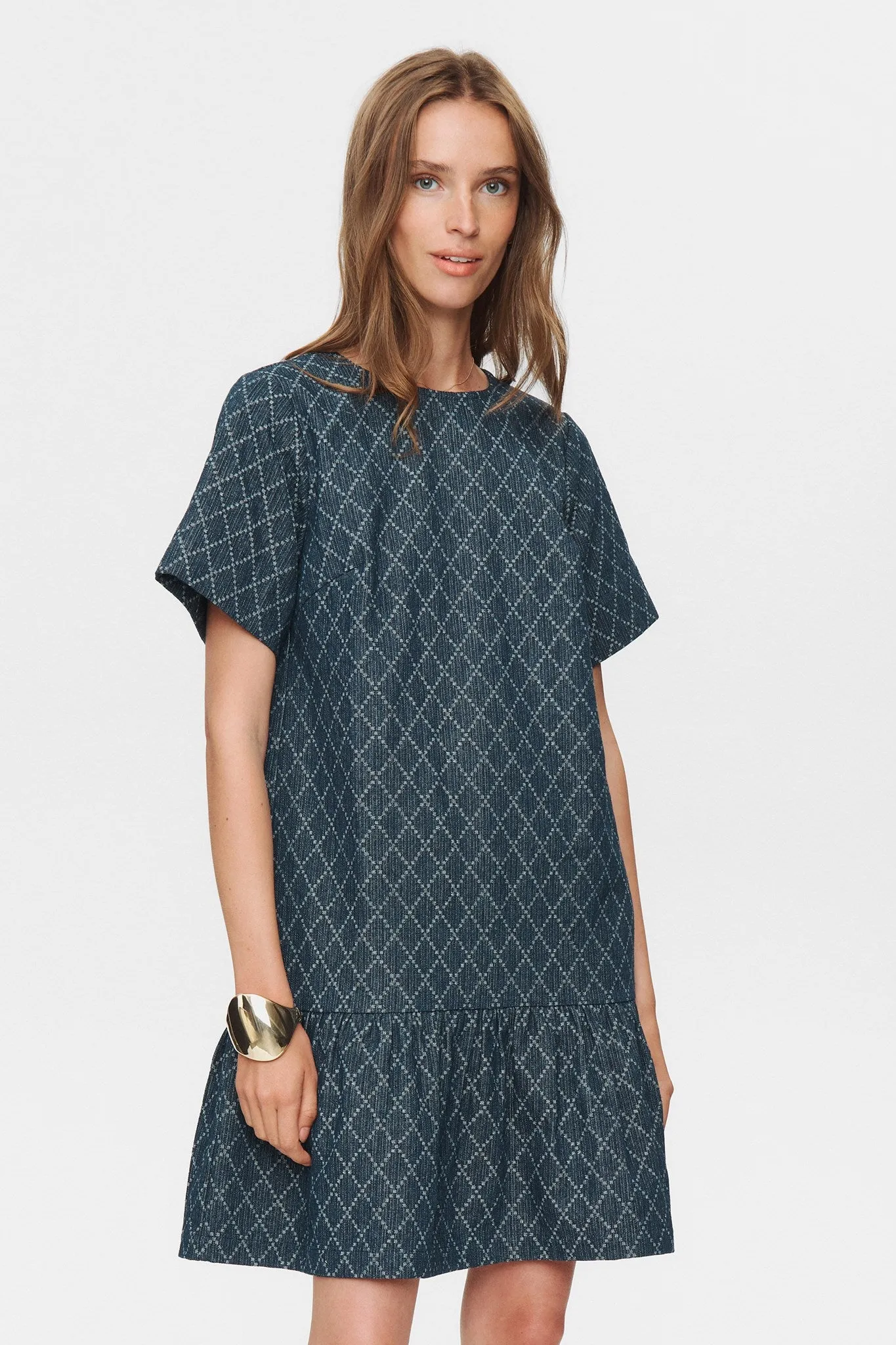 Lightweight warm-weather dress Quick Elegance NUNELLY DRESS  - Medium Blue Denim