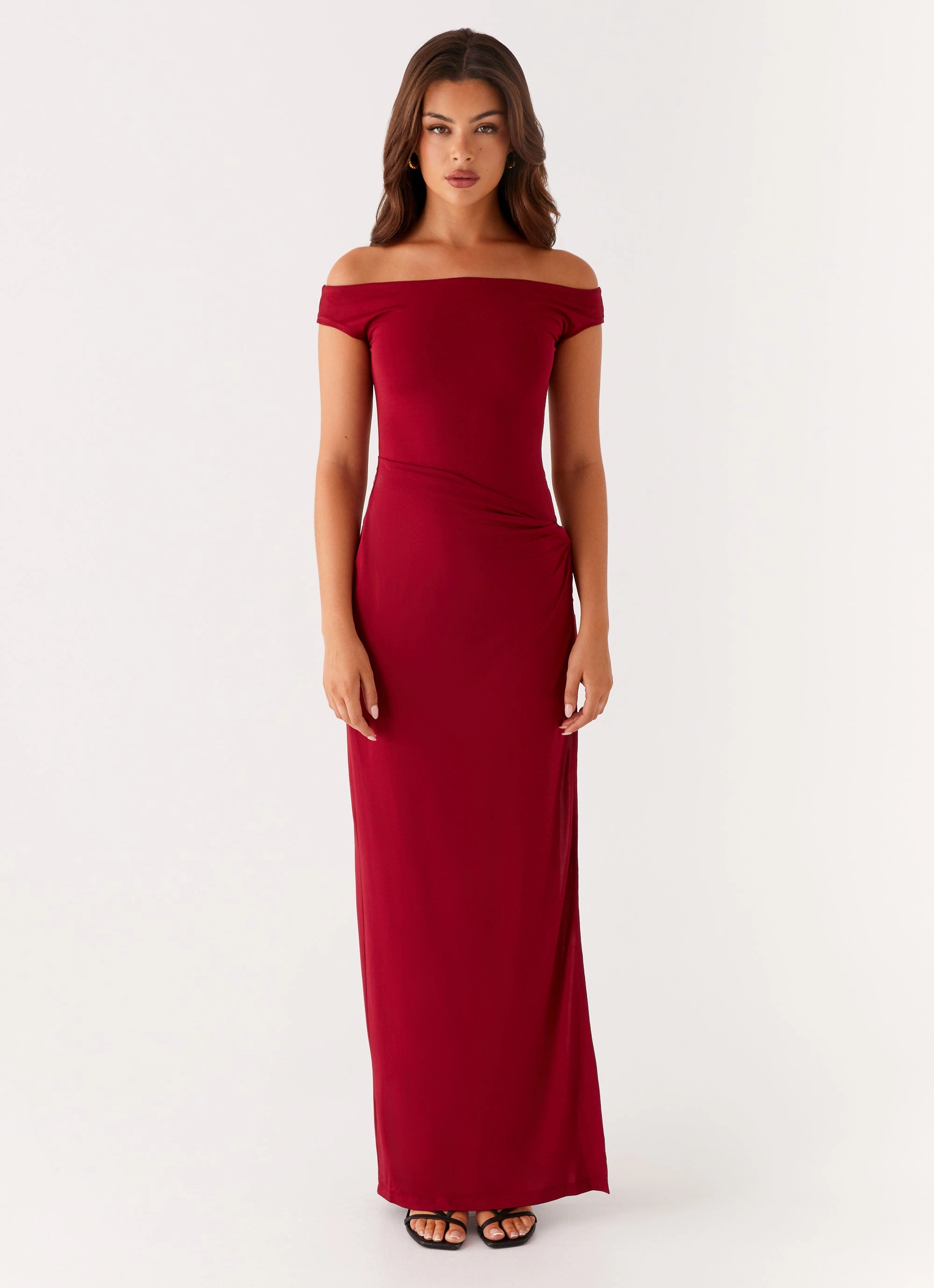 Wide Hemline Calm Grace Amerie Maxi Dress - Maroon