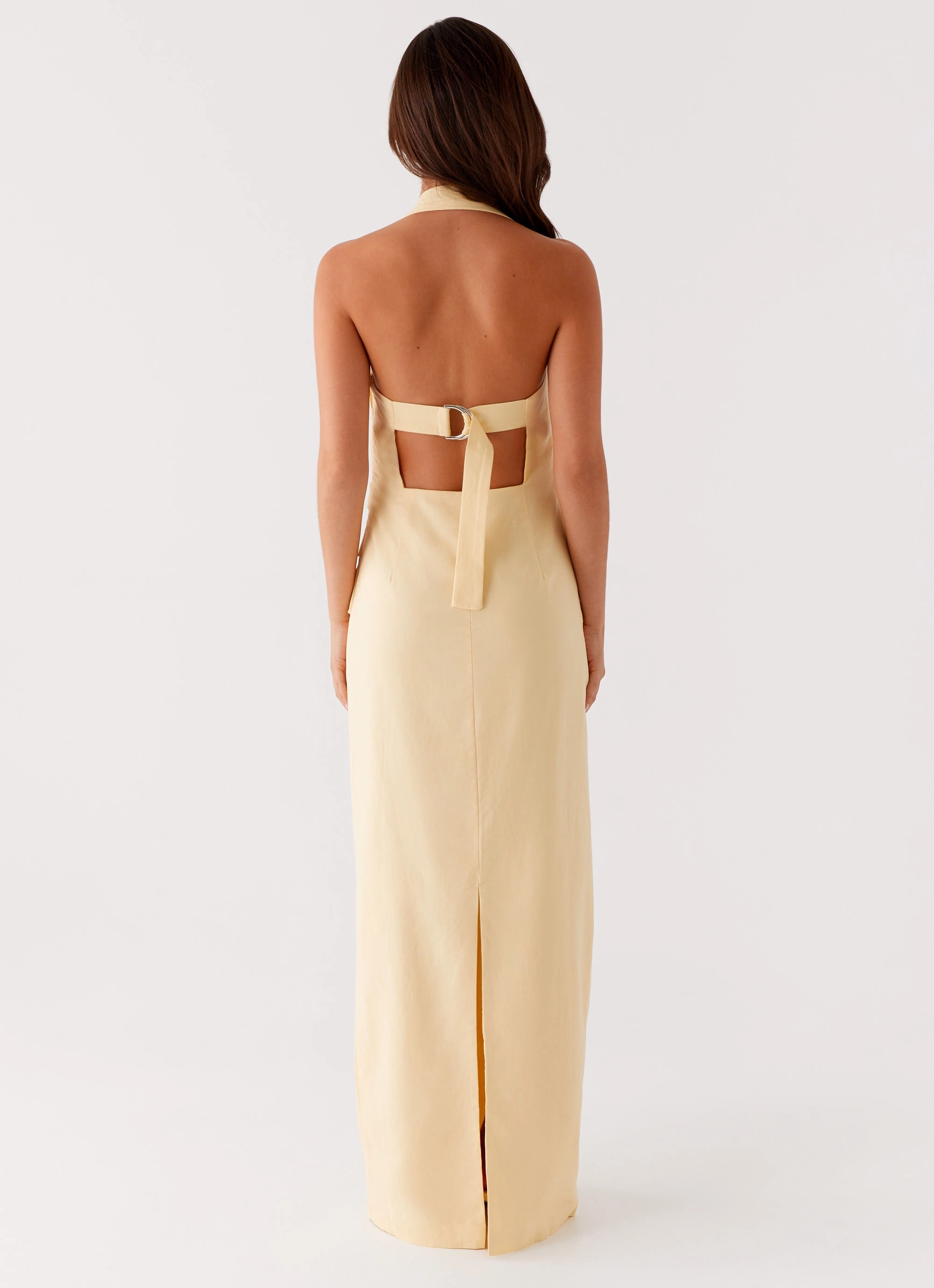 Rumour Has it Maxi Dress - Yellow Sleek Motion Refined Finish