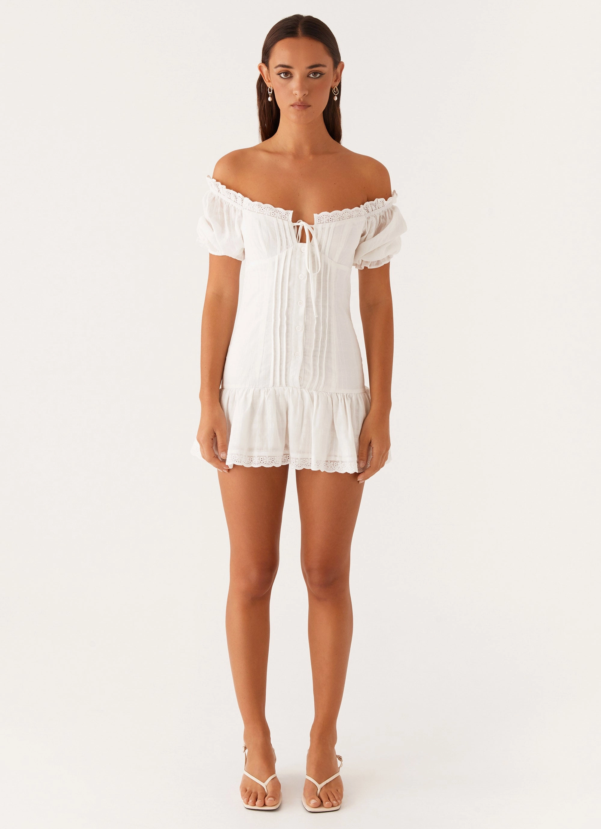 Hundred Percent Mini Dress - White Chic Direction Refined Simplicity