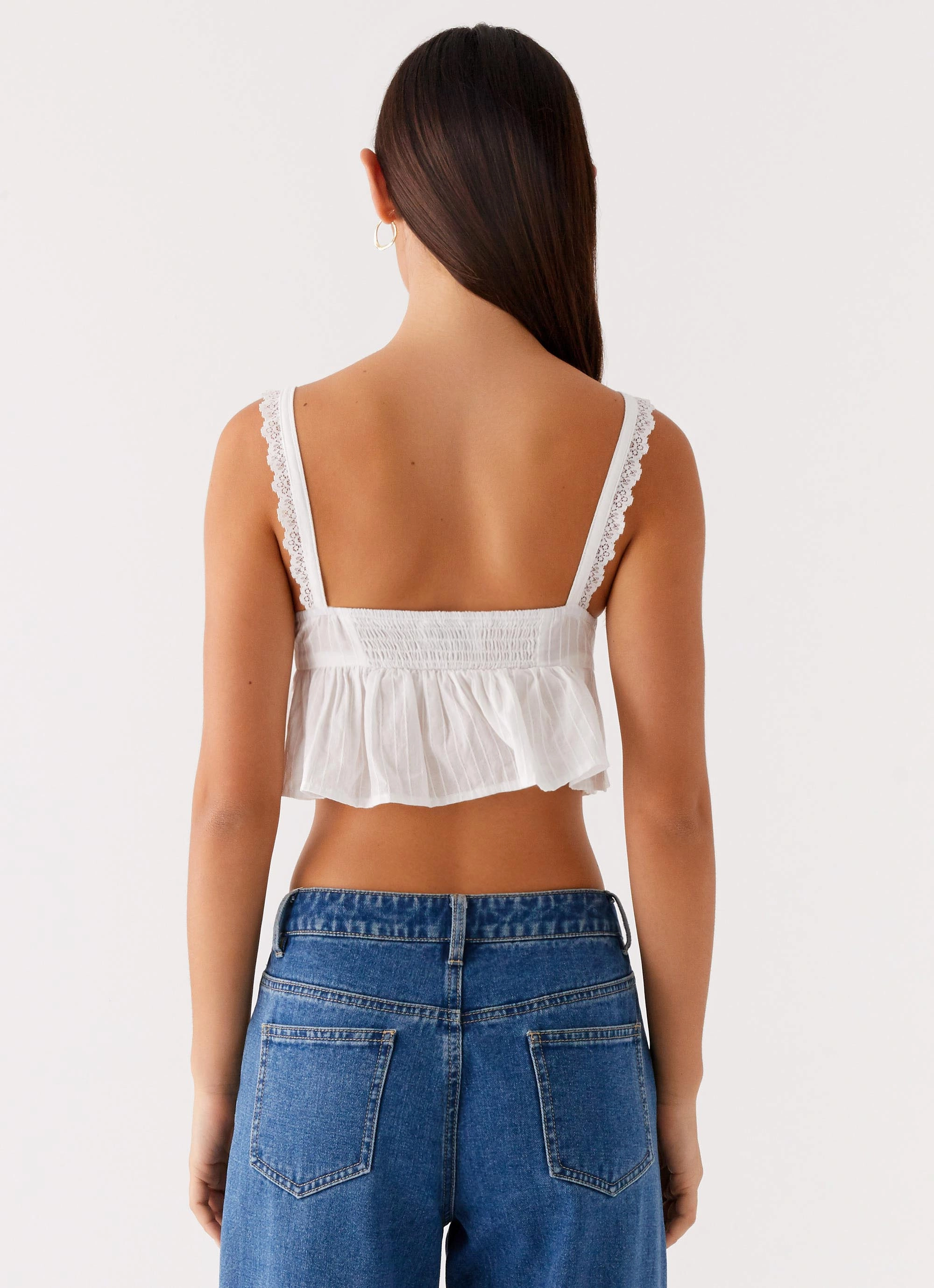 Buttonless Closure Elliana Cami Top - White