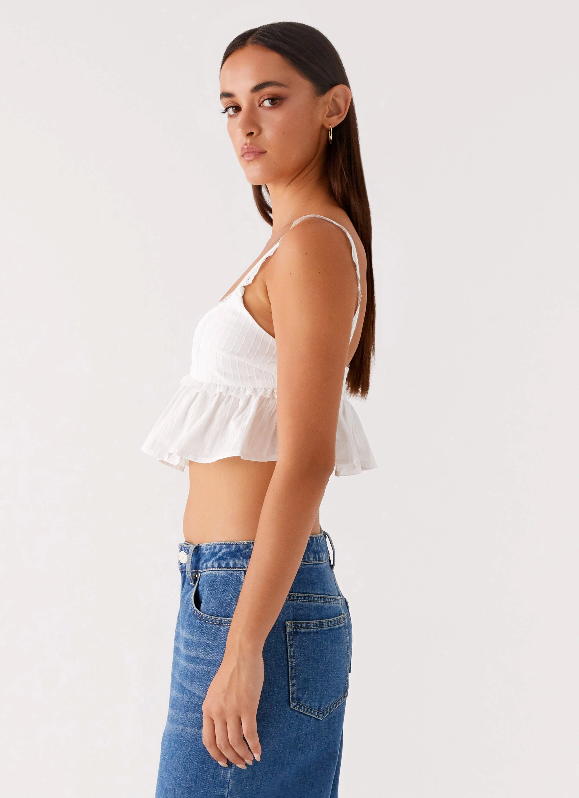 Elliana Cami Top - White CollapsibleFrame Vintage Shirt