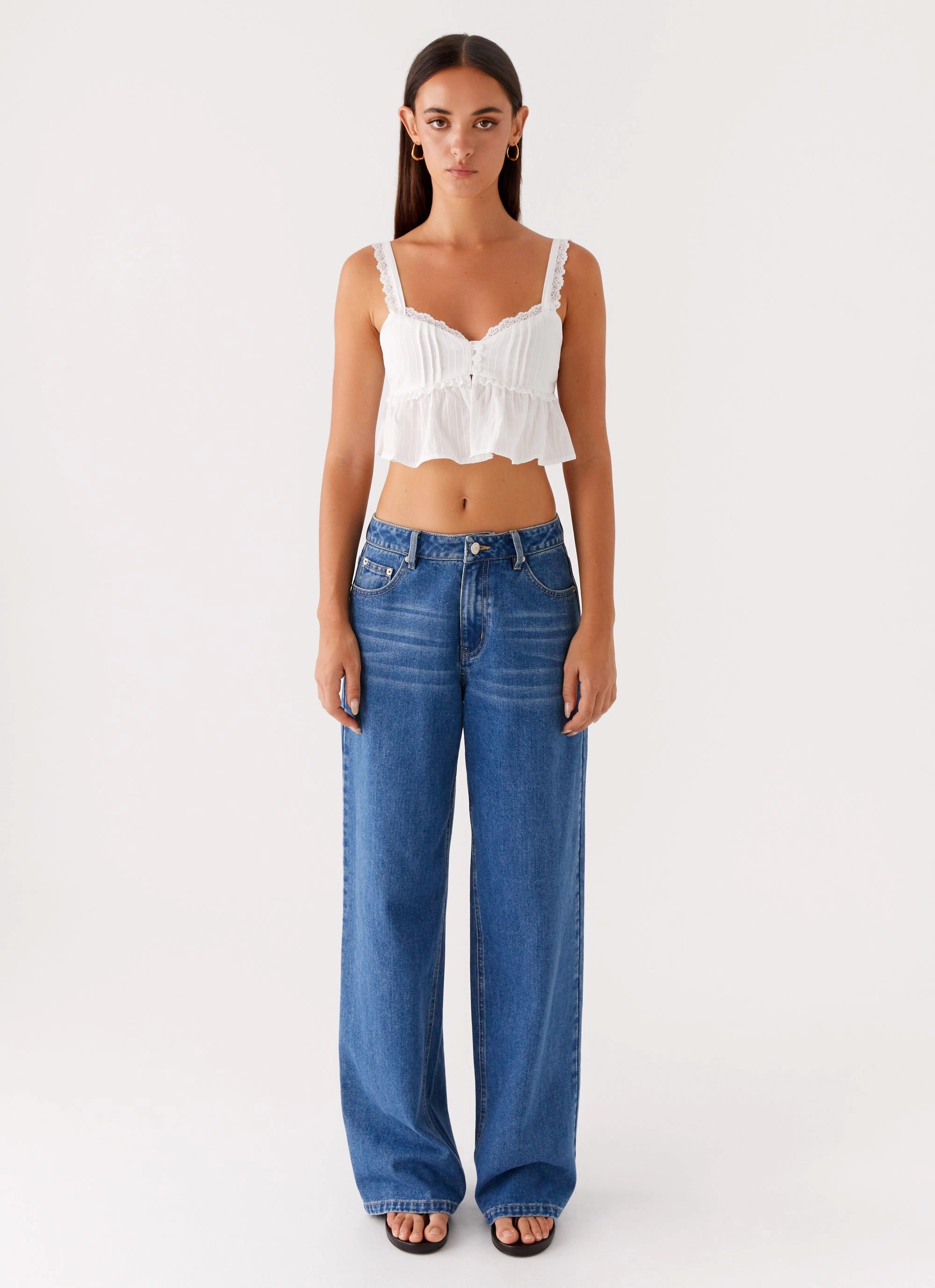 Elliana Cami Top - White Adjustable Hemline ComfortStretchFit