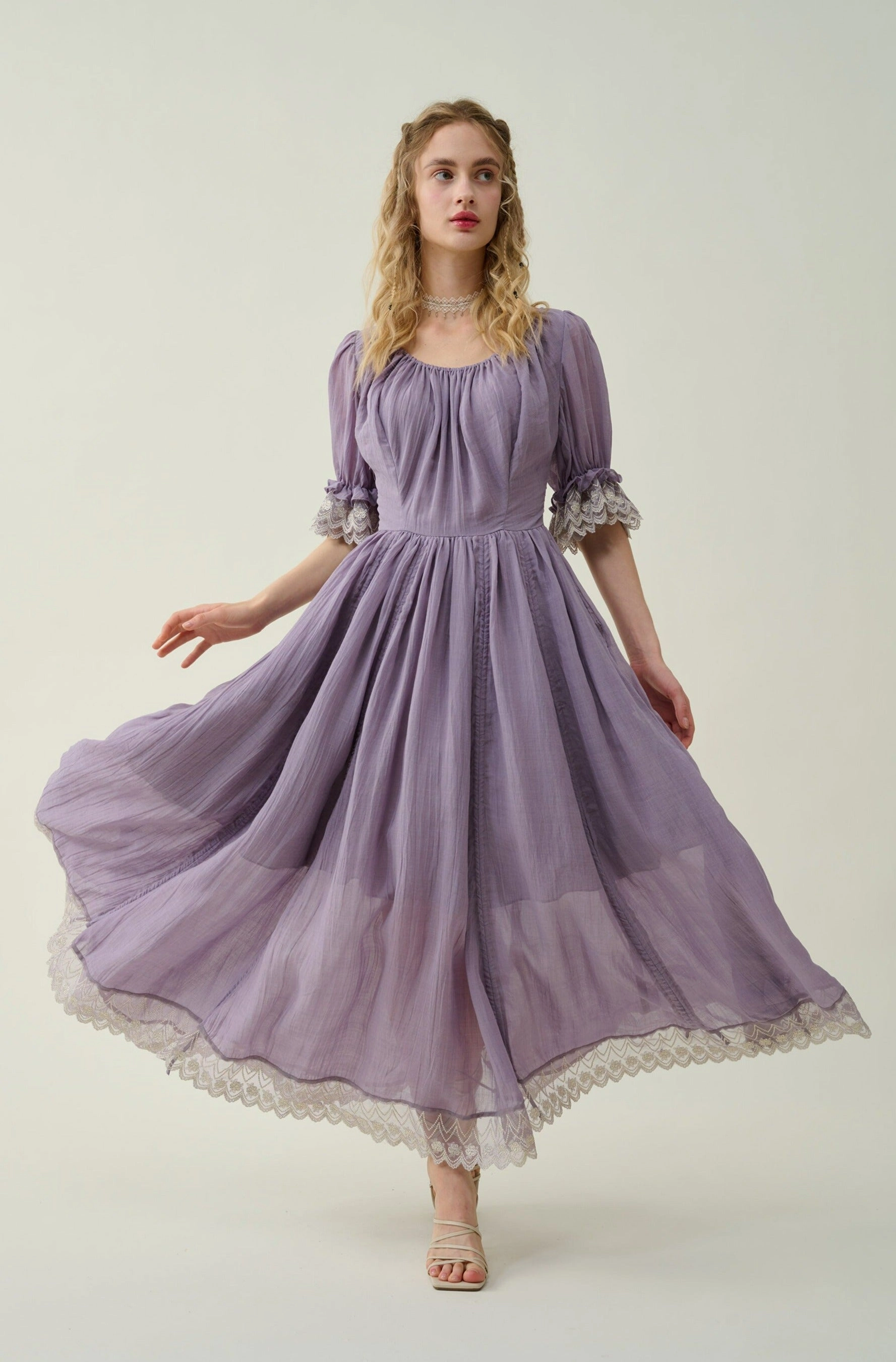 Elowen 27 | Lace Linen dress gown ( 2 way to wear ) MultiDirectional Flexibility