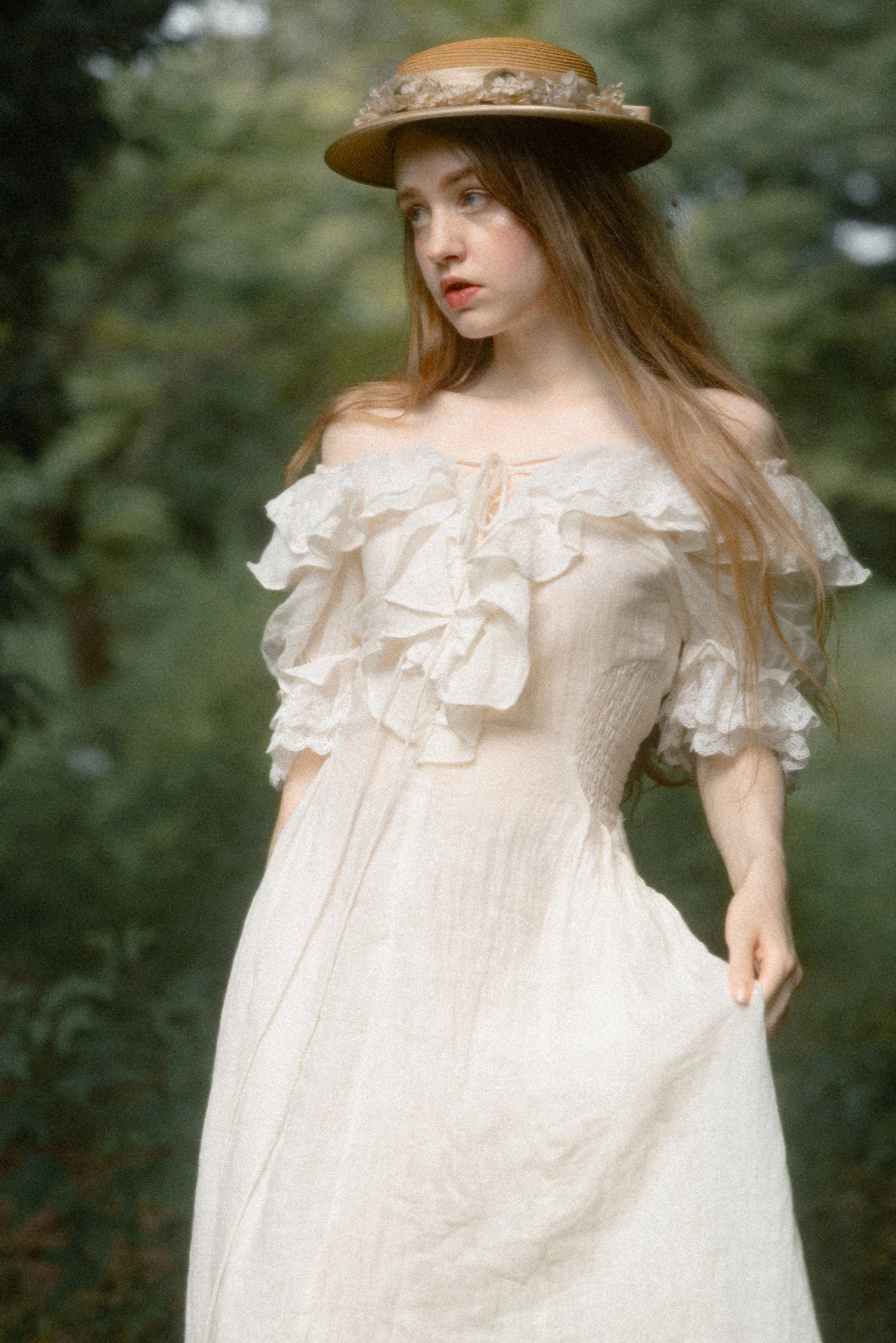 Elysia 15 | Lace-up linen flared dress FadeResistant Yarn