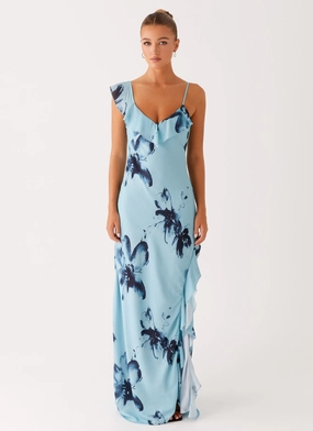 Goldsmith Maxi Dress - Blue Black Floral Day Romance
