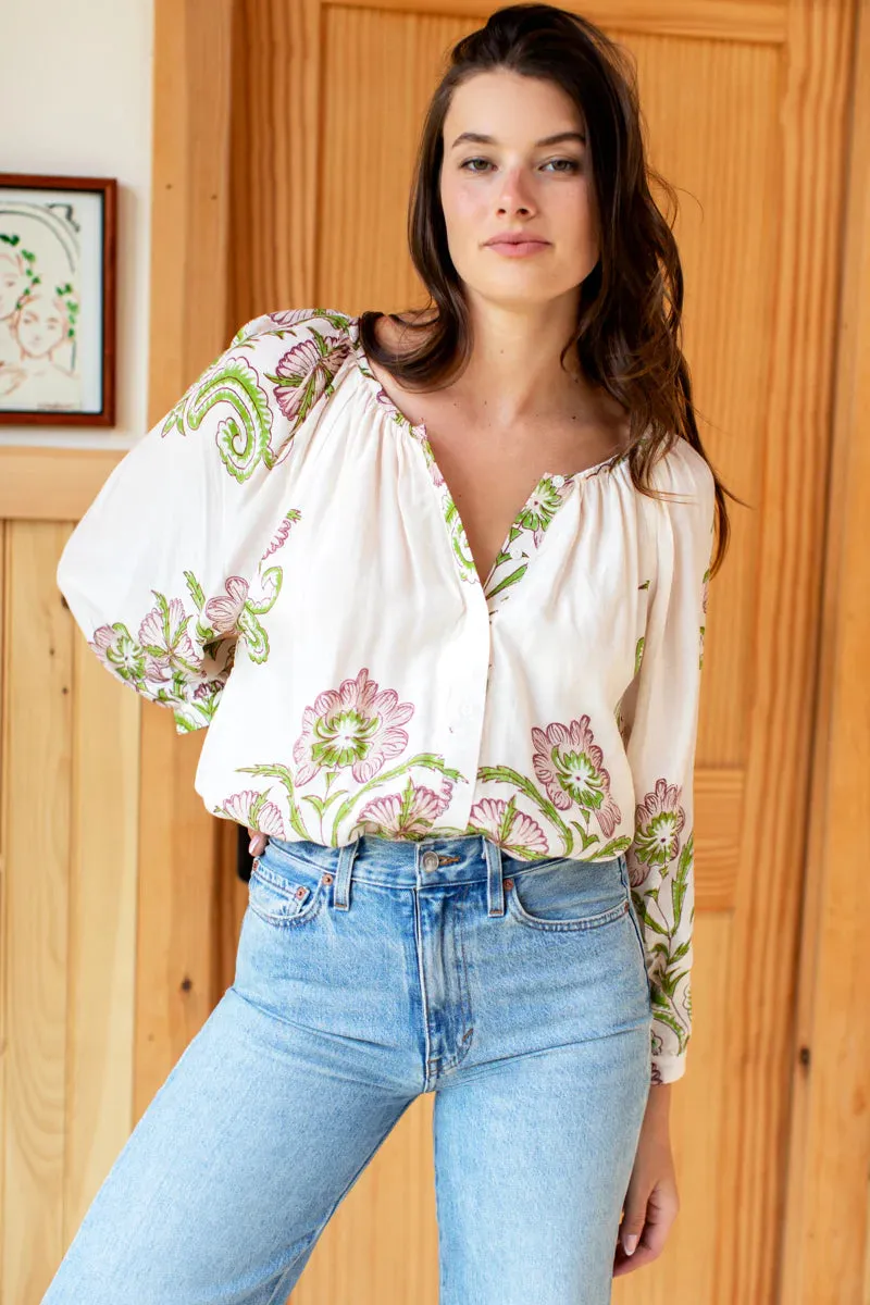 EcoFriendlyTexture NonChafeCollarTech Emerson Fry Frances Blouse - MAEVE FLOWERS
