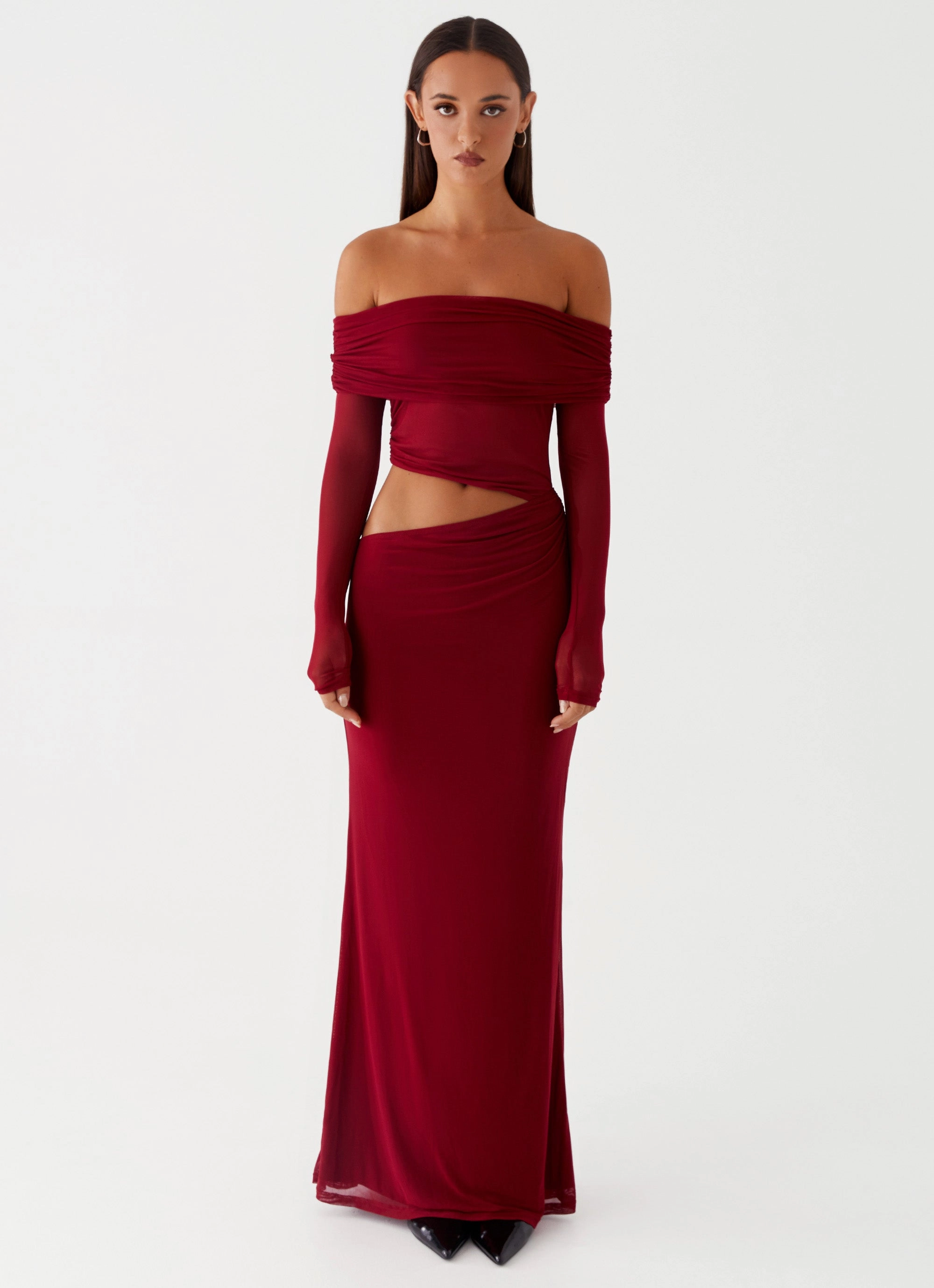 Weekend Casual LowProfileZipper Emery Maxi Dress - Cherry Red