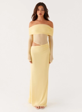 Emery Maxi Dress - Yellow Sweetheart Cut