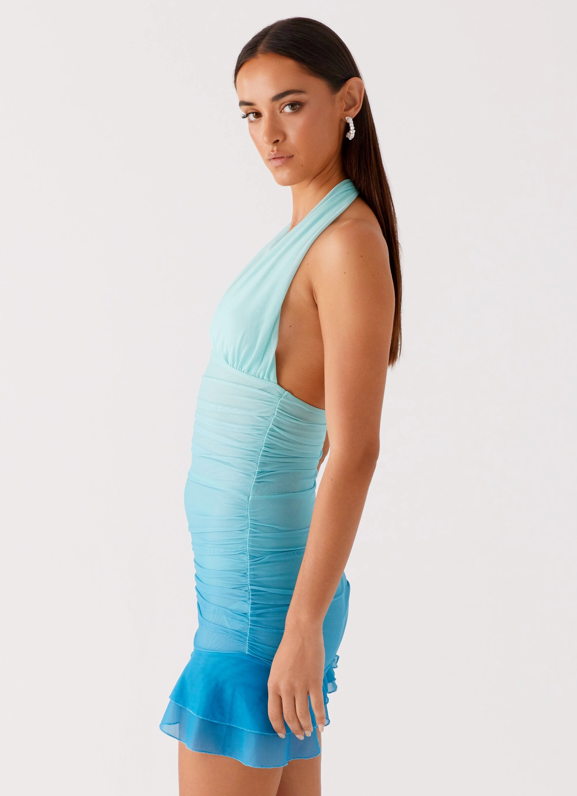Emilio Halter Mini Dress - Blue Gradient Lace Ease