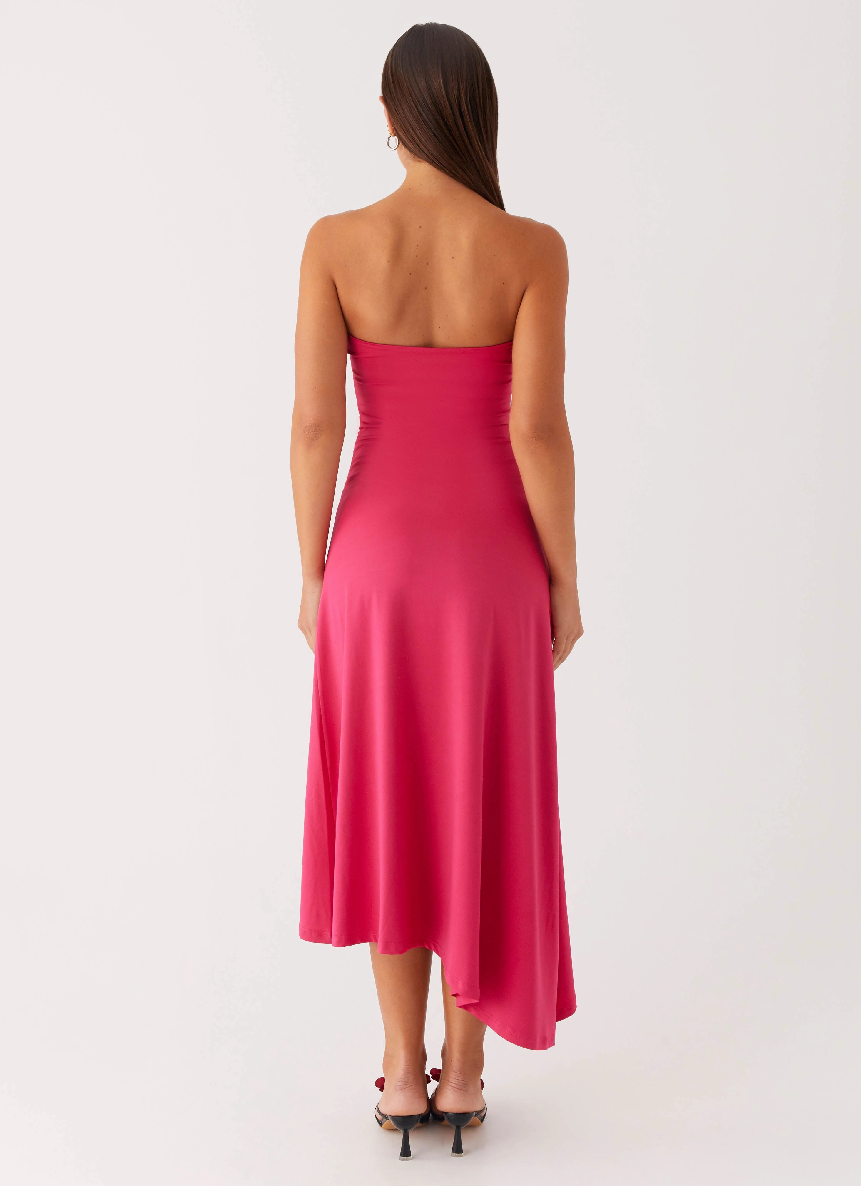 Laoise Midi Dress - Hot Pink Nordic Plain Stylish Design