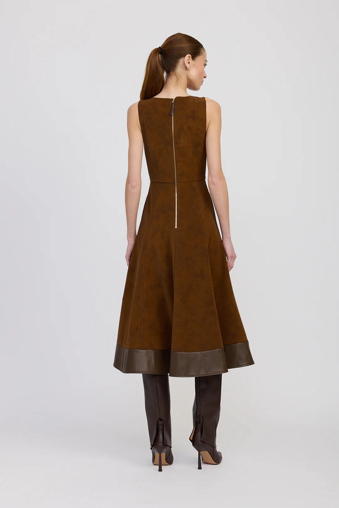 En Saison Eloise Midi Dress Brown Airy Feel Comfy Look