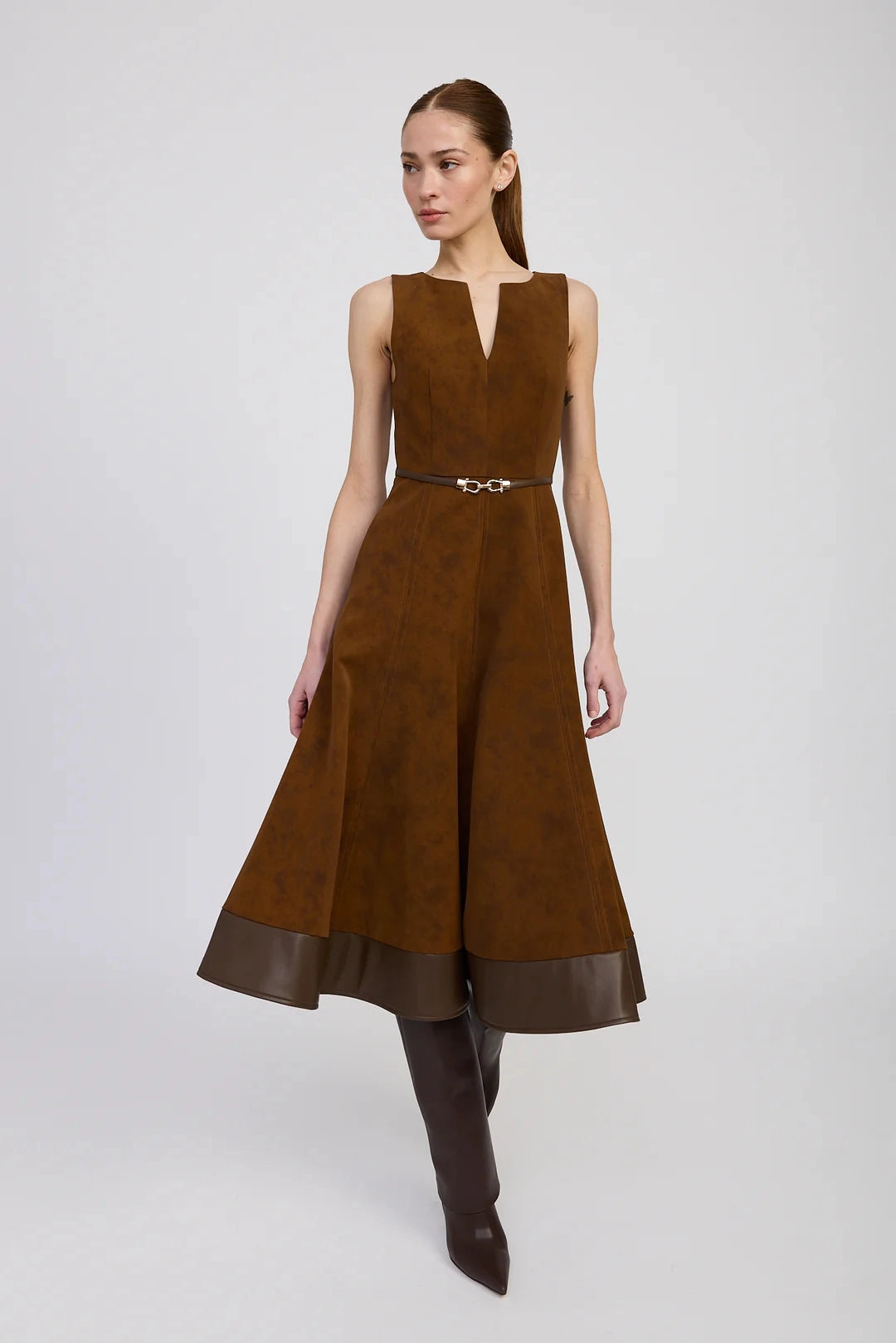 En Saison Eloise Midi Dress Brown Seasonal Mood Family Warm
