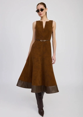 En Saison Eloise Midi Dress Brown Rose Soft Quick Fit